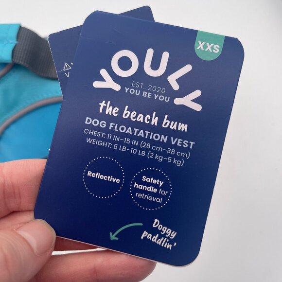 NEW Youly Dog Shark Float Floatation Vest XXS 5-10 Pounds/Chest 11-15” Blue Gray - Picture 5 of 6